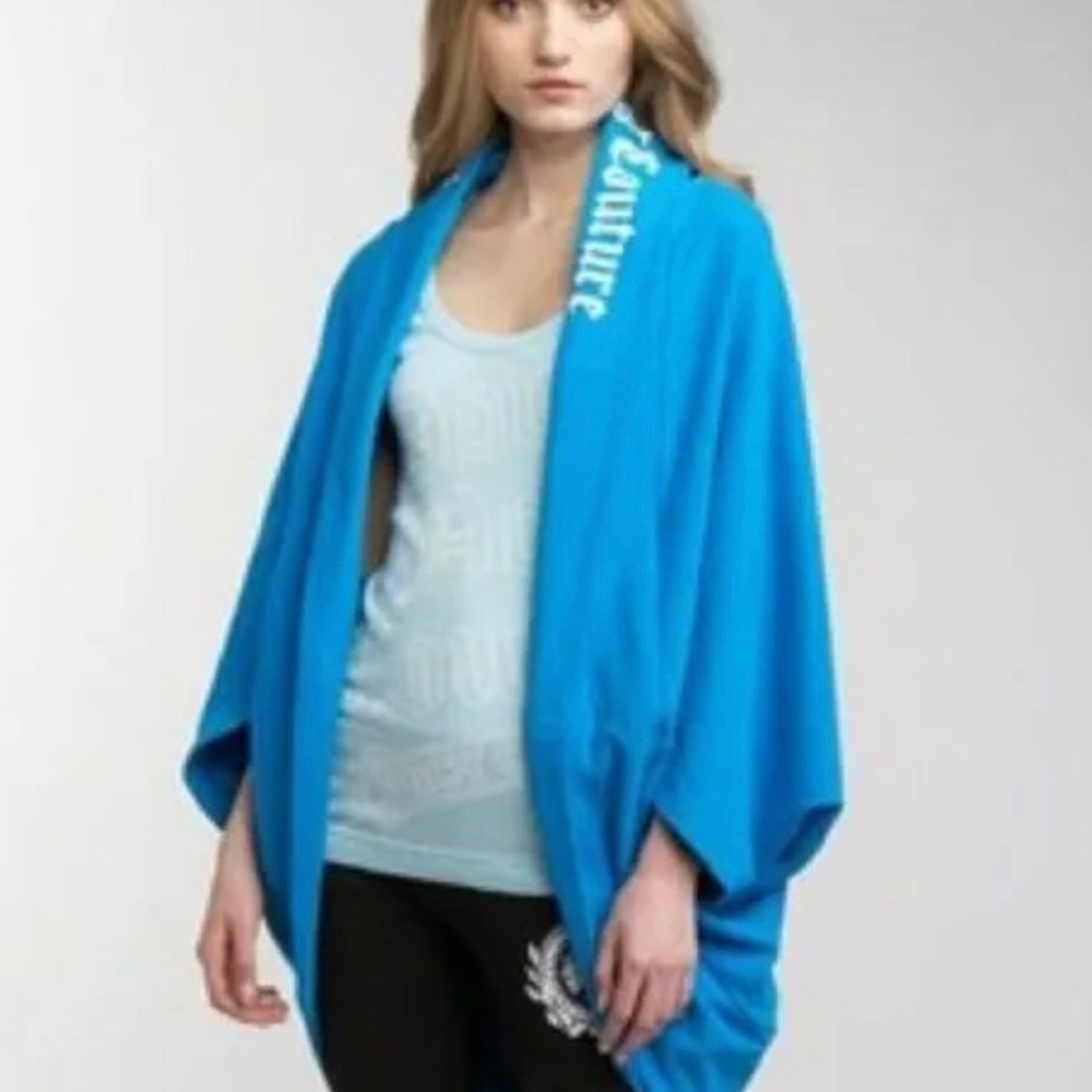 Juicy Couture Womens Down Dog Couture Blue Yoga Open Front Shrug Size XS